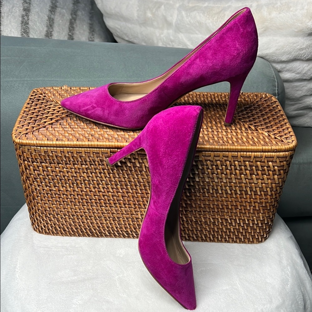 Via Spiga Pink Heels Elegant Suede Pumps
